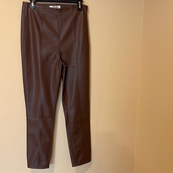 NWT Free People We the Free Spitfire Stacked Faux Leather Skinny Pants - Picture 2 of 7